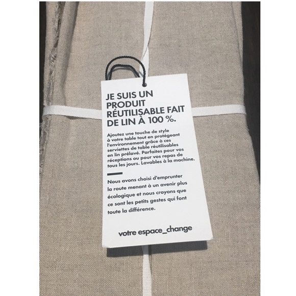 Hemmed Linen Napkins in Natural, Set of 4 - Picture 4 of 4